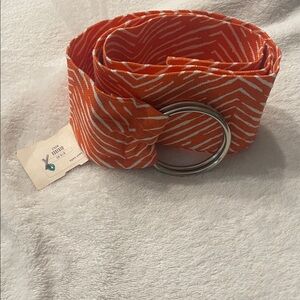 Anthropologie Orange and White Sash Belt